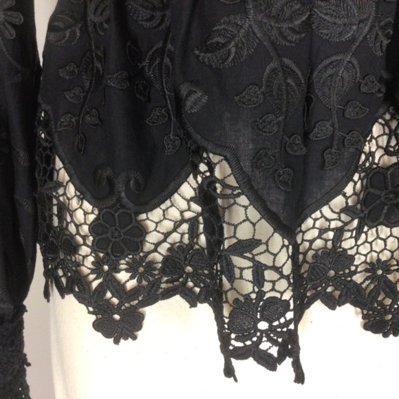 Anna Sui cotton lace blouse size 6 - Picture 6 of 9